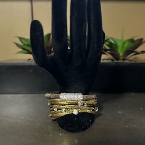Elegant Gold and Silver Bracelet Set